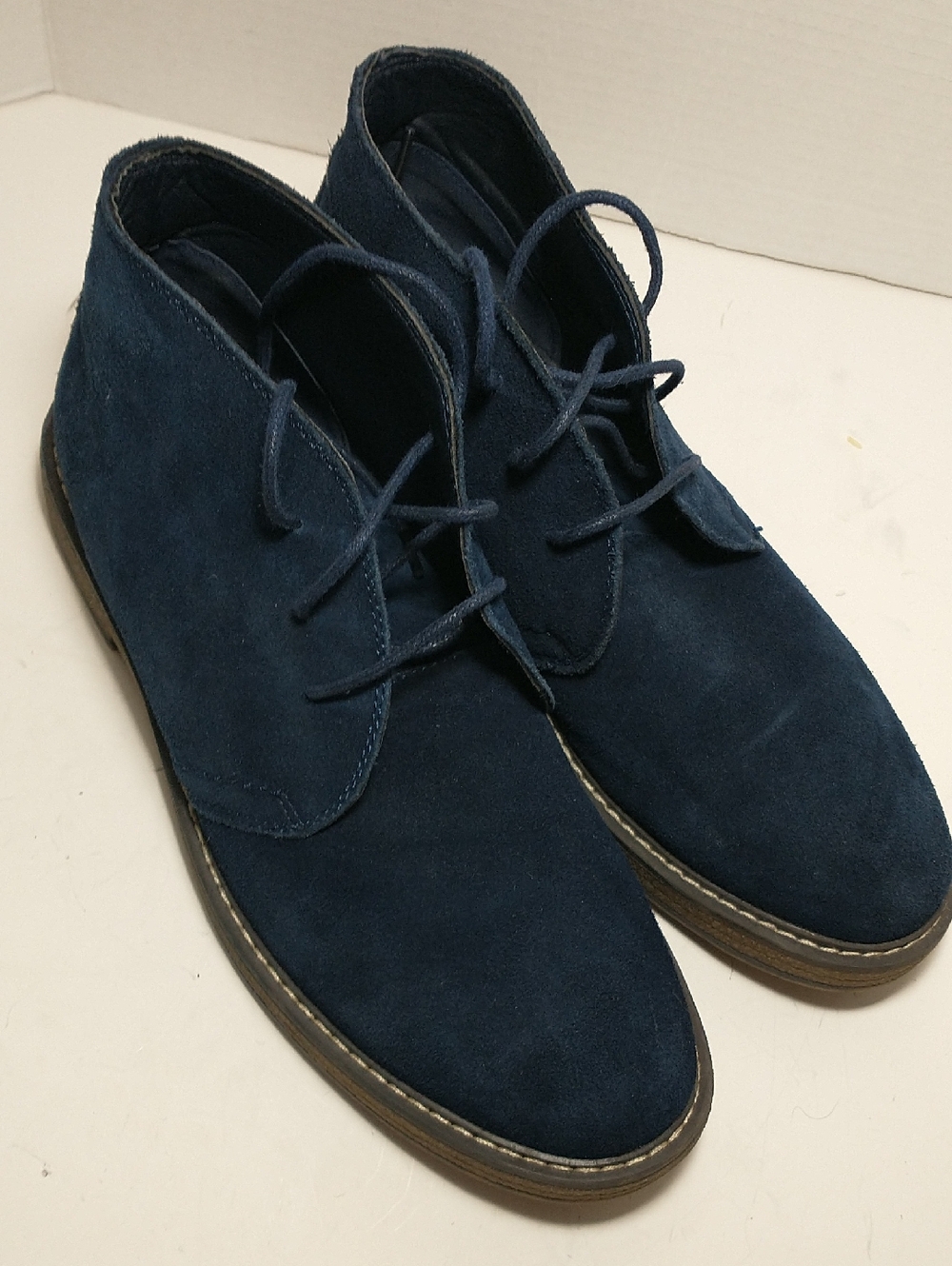 Joseph Abboud Travis Leather Chukka Boot, Blue Suede, Men's Size 8.5